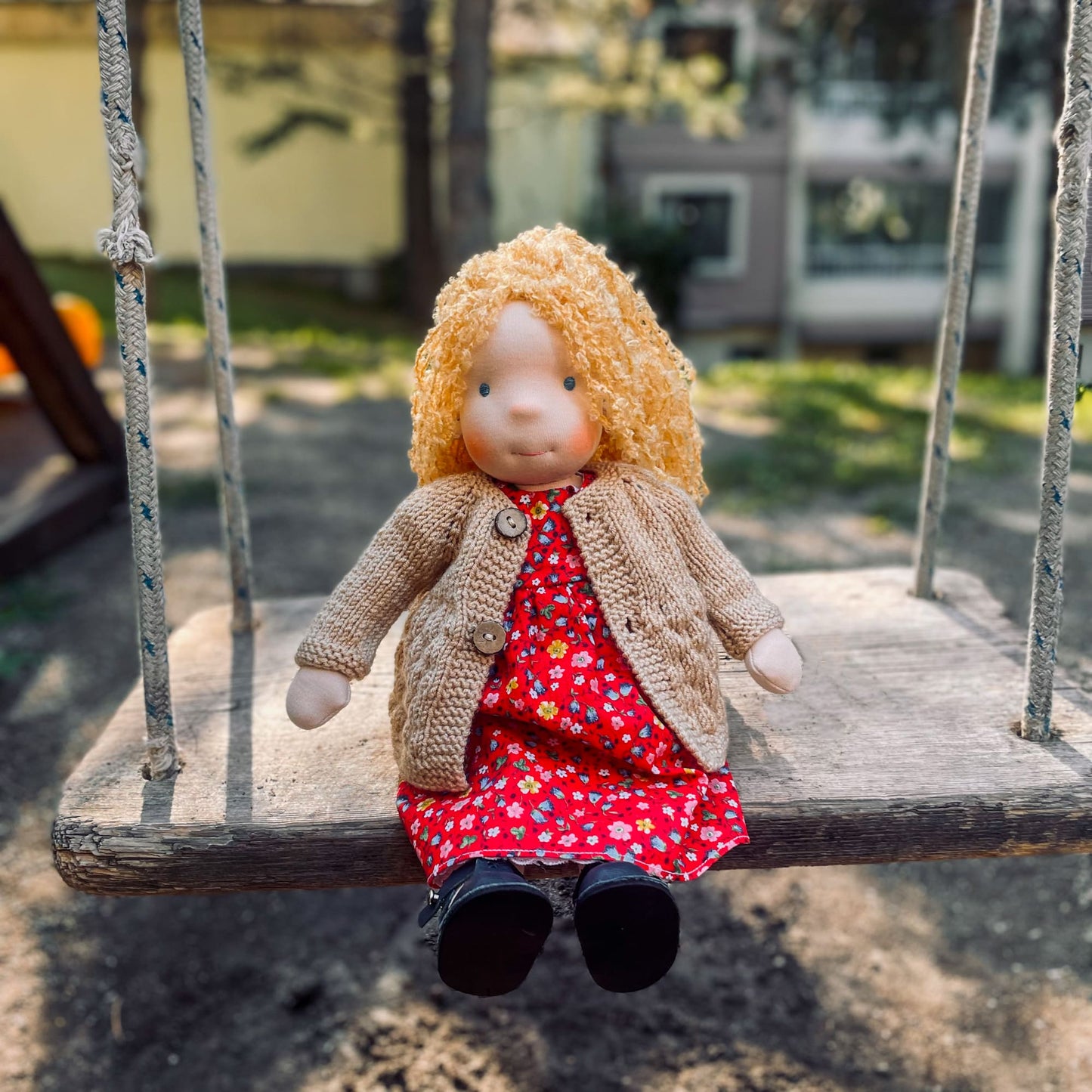 Handmade Waldorf Doll Custom Baby Shower Gift for First Time Mom - Personalized Rag Doll Birthday Gift for 2 Year Old Daughter