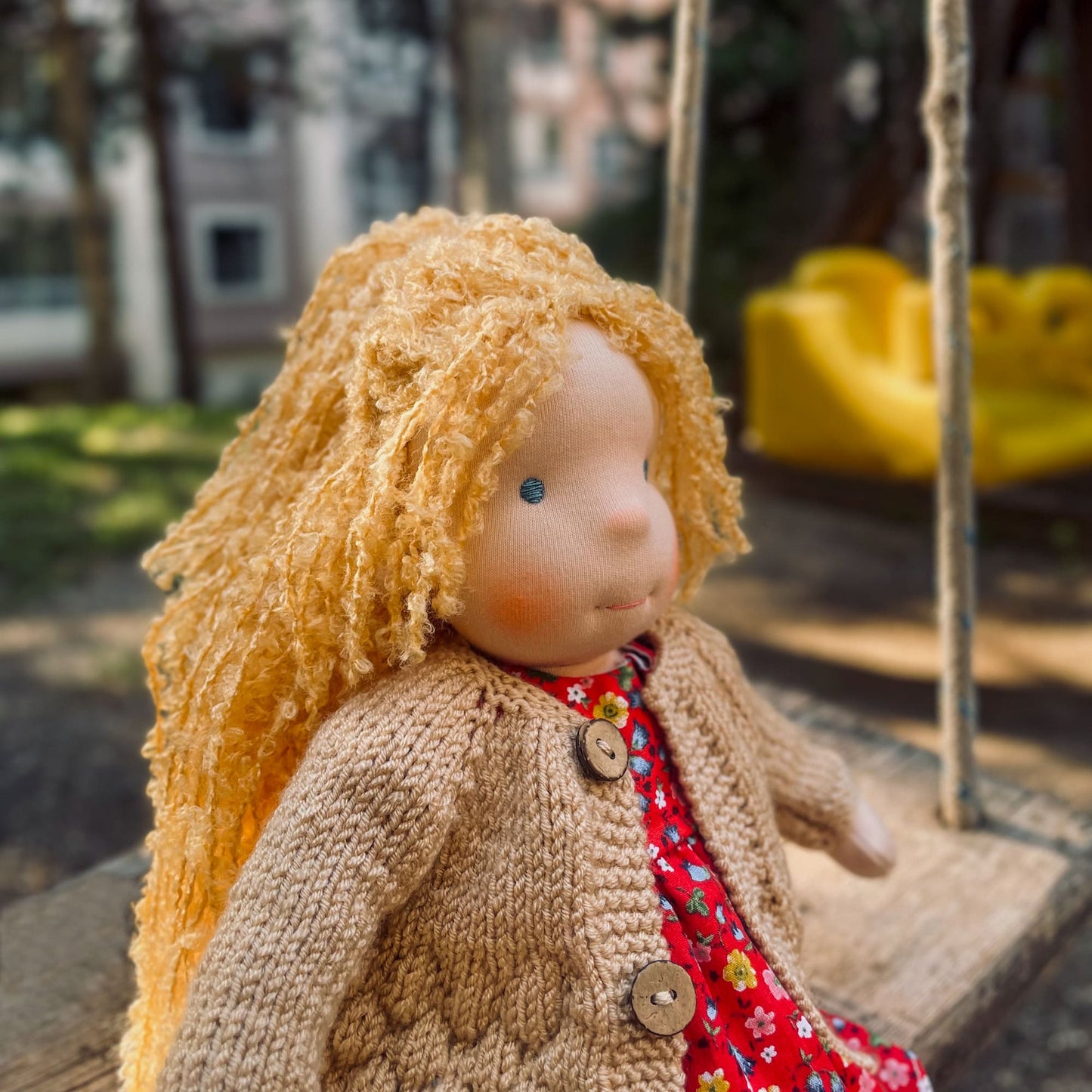 Handmade Waldorf Doll Custom Baby Shower Gift for First Time Mom - Personalized Rag Doll Birthday Gift for 2 Year Old Daughter