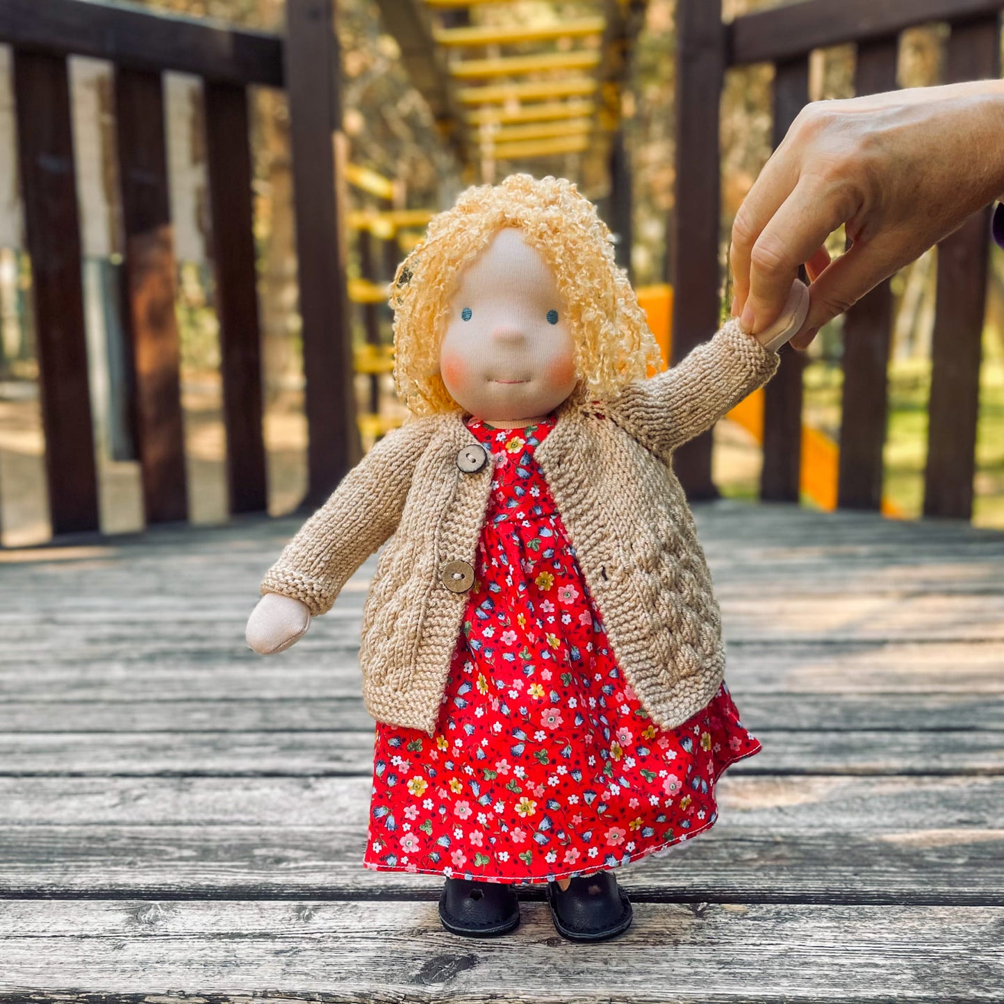 Handmade Waldorf Doll Custom Baby Shower Gift for First Time Mom - Personalized Rag Doll Birthday Gift for 2 Year Old Daughter