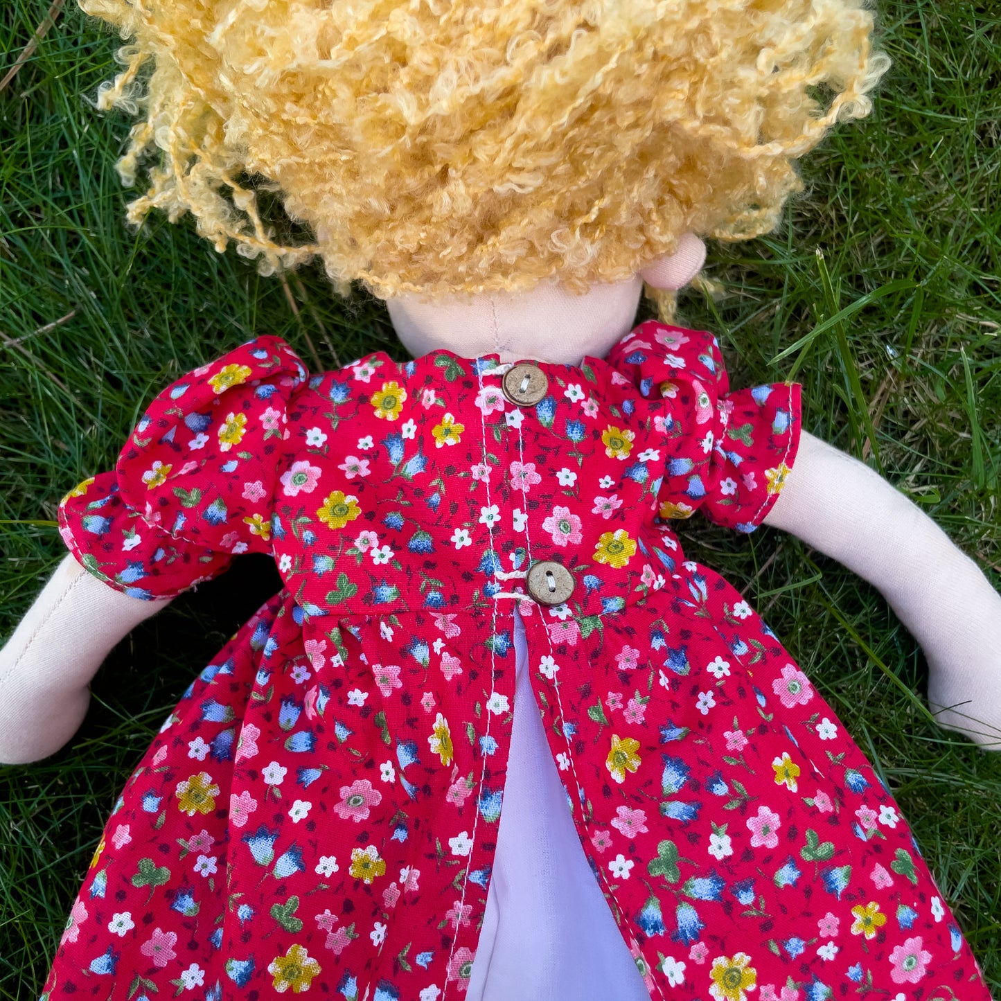 Handmade Waldorf Doll Custom Baby Shower Gift for First Time Mom - Personalized Rag Doll Birthday Gift for 2 Year Old Daughter