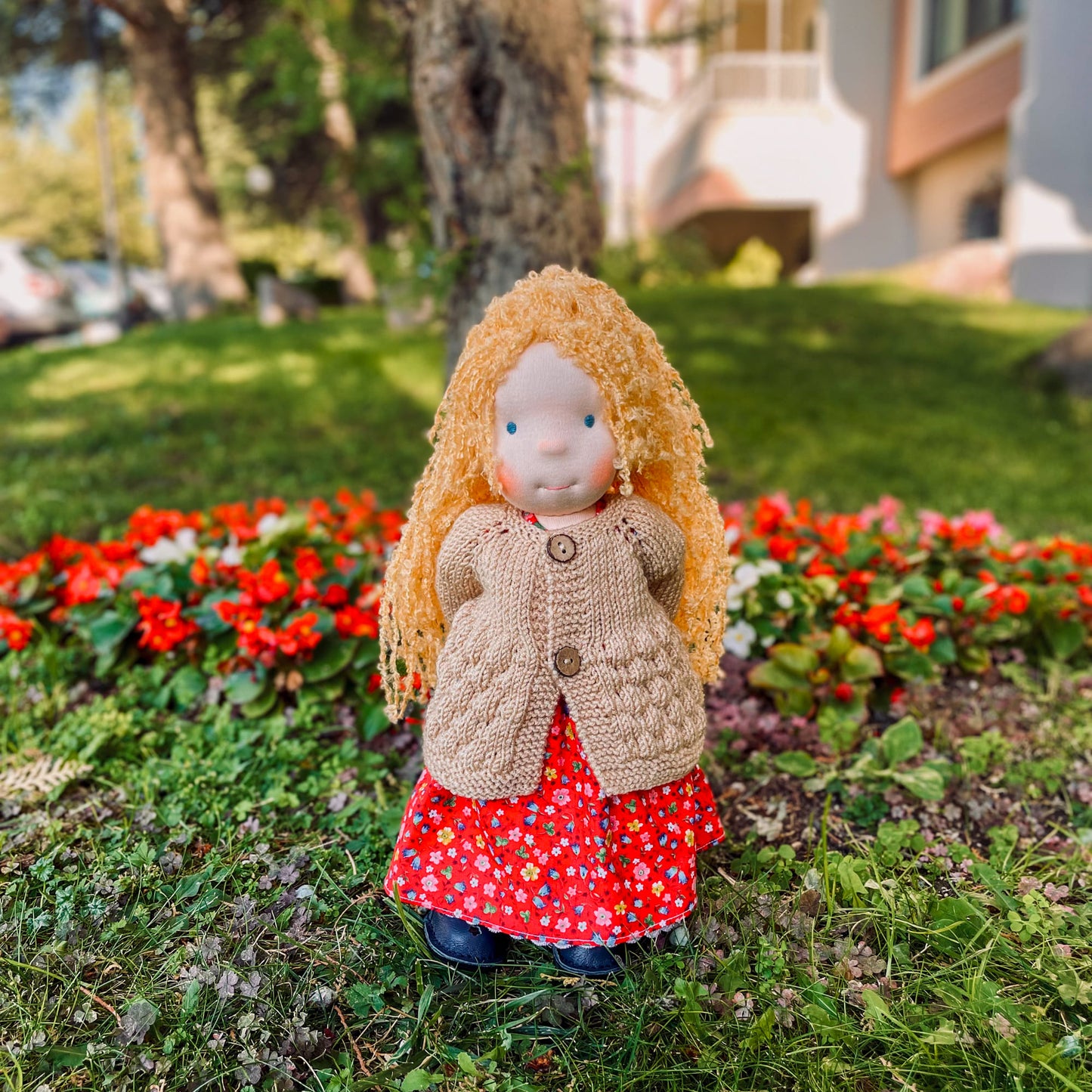 Handmade Waldorf Doll Custom Baby Shower Gift for First Time Mom - Personalized Rag Doll Birthday Gift for 2 Year Old Daughter