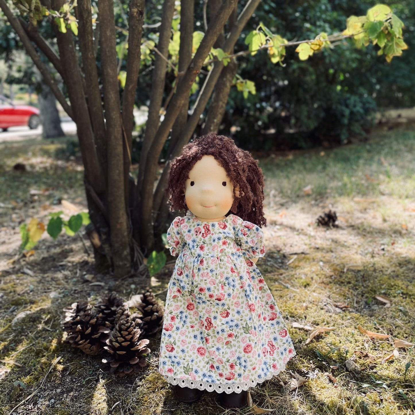 Handmade Waldorf Doll Personalized Birthday Gift for First Time Mom - Cotton Plush Doll Special Christmas Gift for 2 Year Old Niece