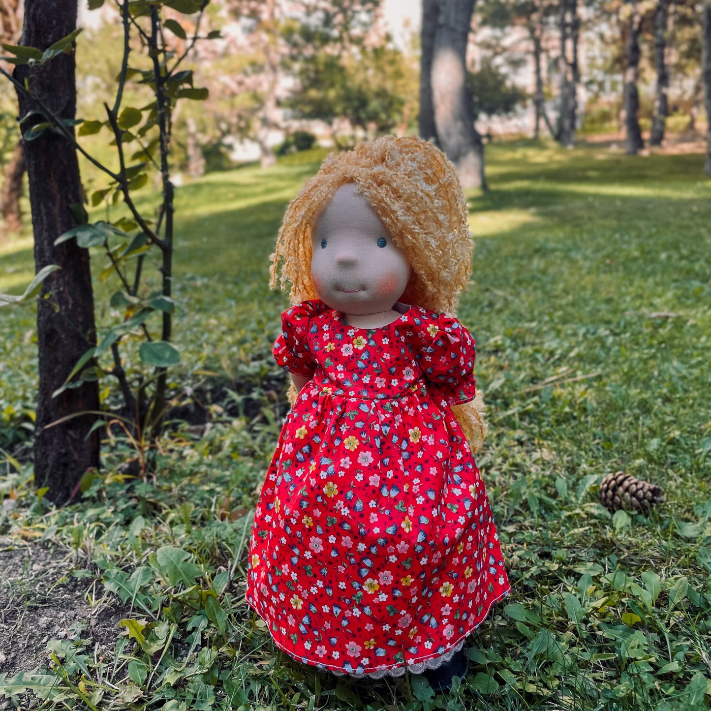 Handmade Waldorf Doll Personalized Christmas Gift for Girls - Custom First Baby Doll Birthday Gift for 2 Year Old Niece