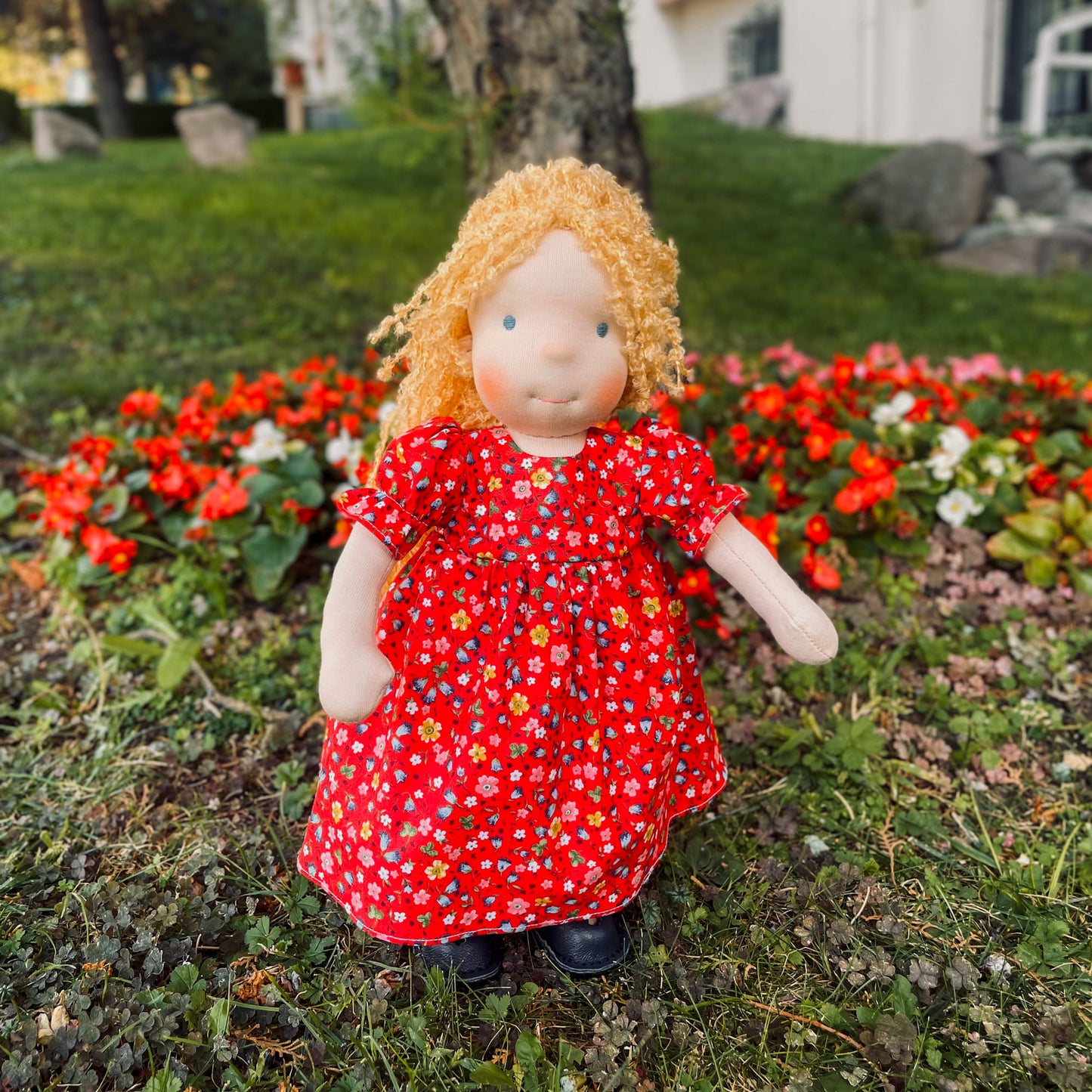 Handmade Waldorf Doll Personalized Christmas Gift for Girls - Custom First Baby Doll Birthday Gift for 2 Year Old Niece