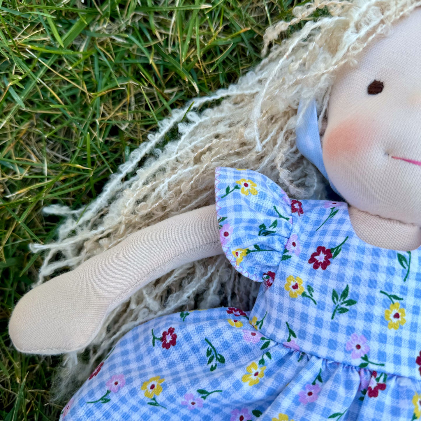 Handmade Waldorf Doll Birthday Gift for First Time Mom - Custom Plush Doll Unique First Baby Doll as Christmas Gift