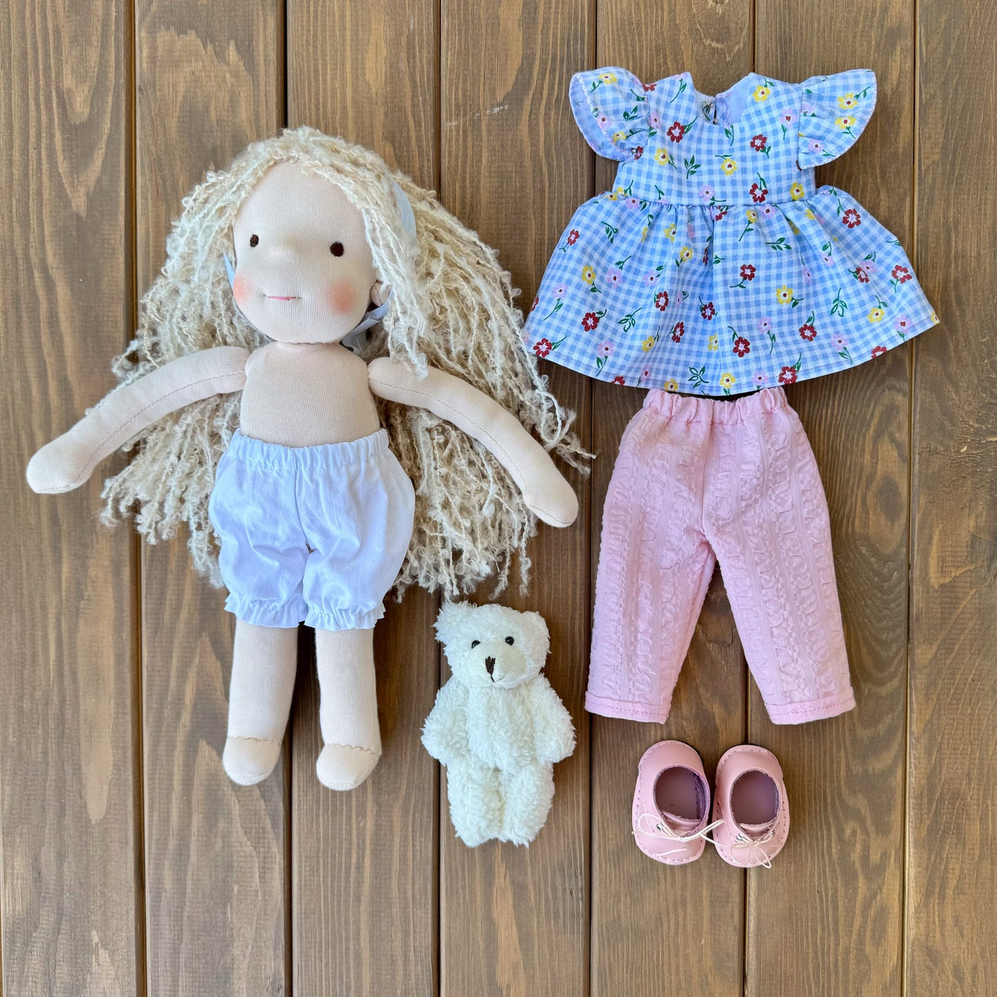 Handmade Waldorf Doll Birthday Gift for First Time Mom - Custom Plush Doll Unique First Baby Doll as Christmas Gift