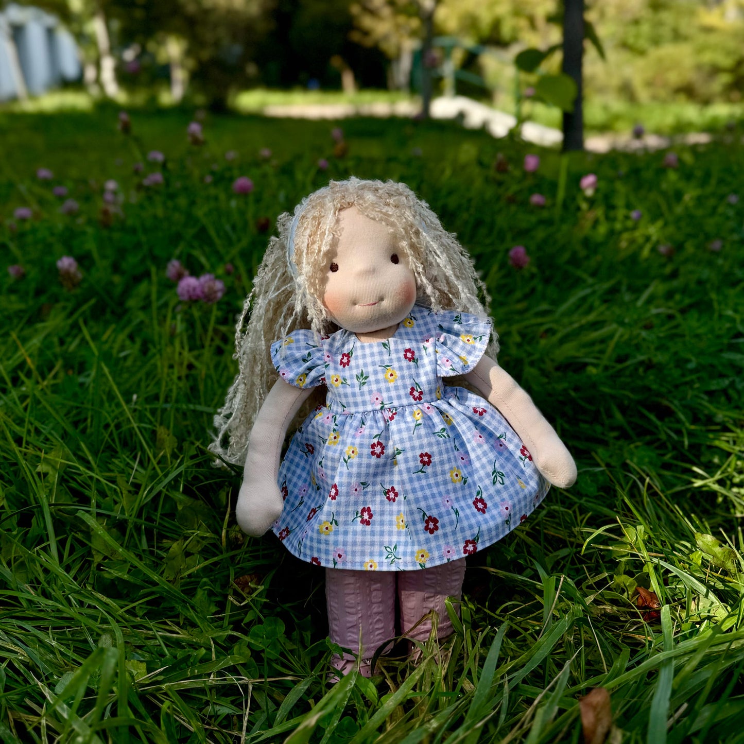 Handmade Waldorf Doll Birthday Gift for First Time Mom - Custom Plush Doll Unique First Baby Doll as Christmas Gift