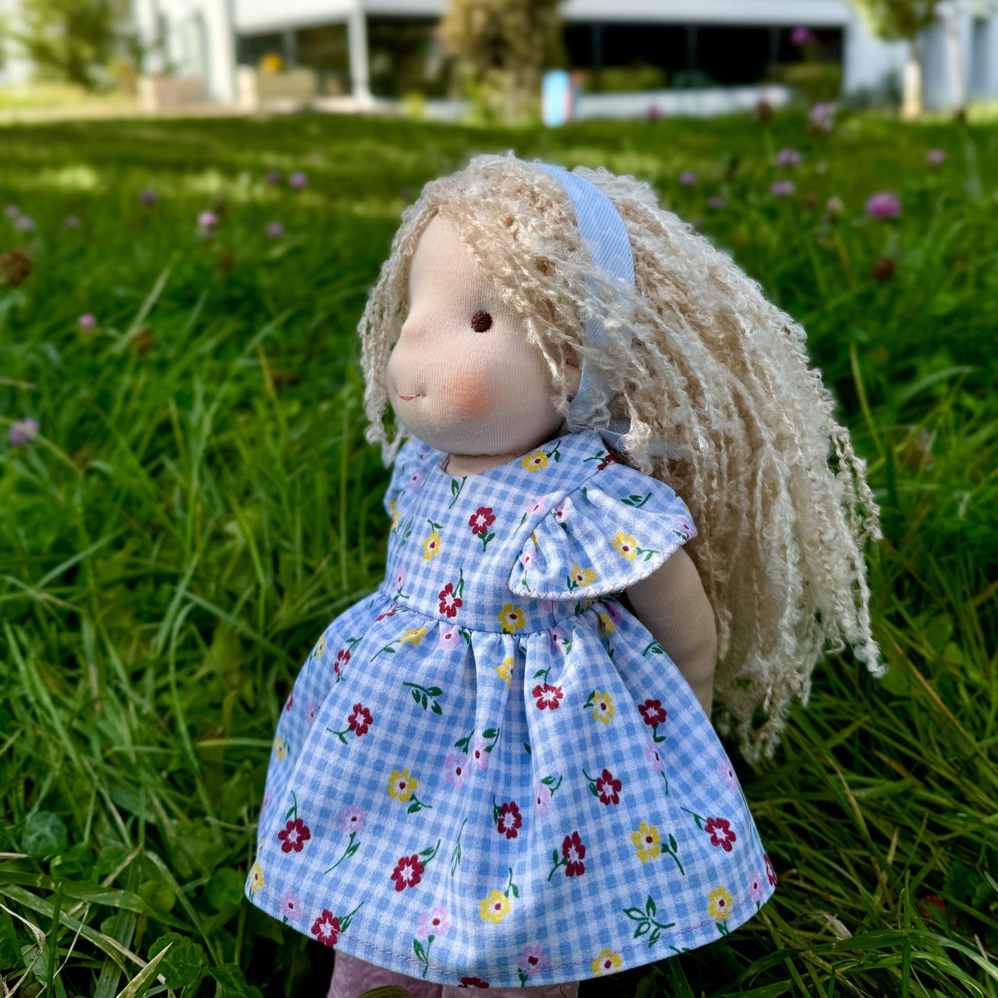 Handmade Waldorf Doll Birthday Gift for First Time Mom - Custom Plush Doll Unique First Baby Doll as Christmas Gift