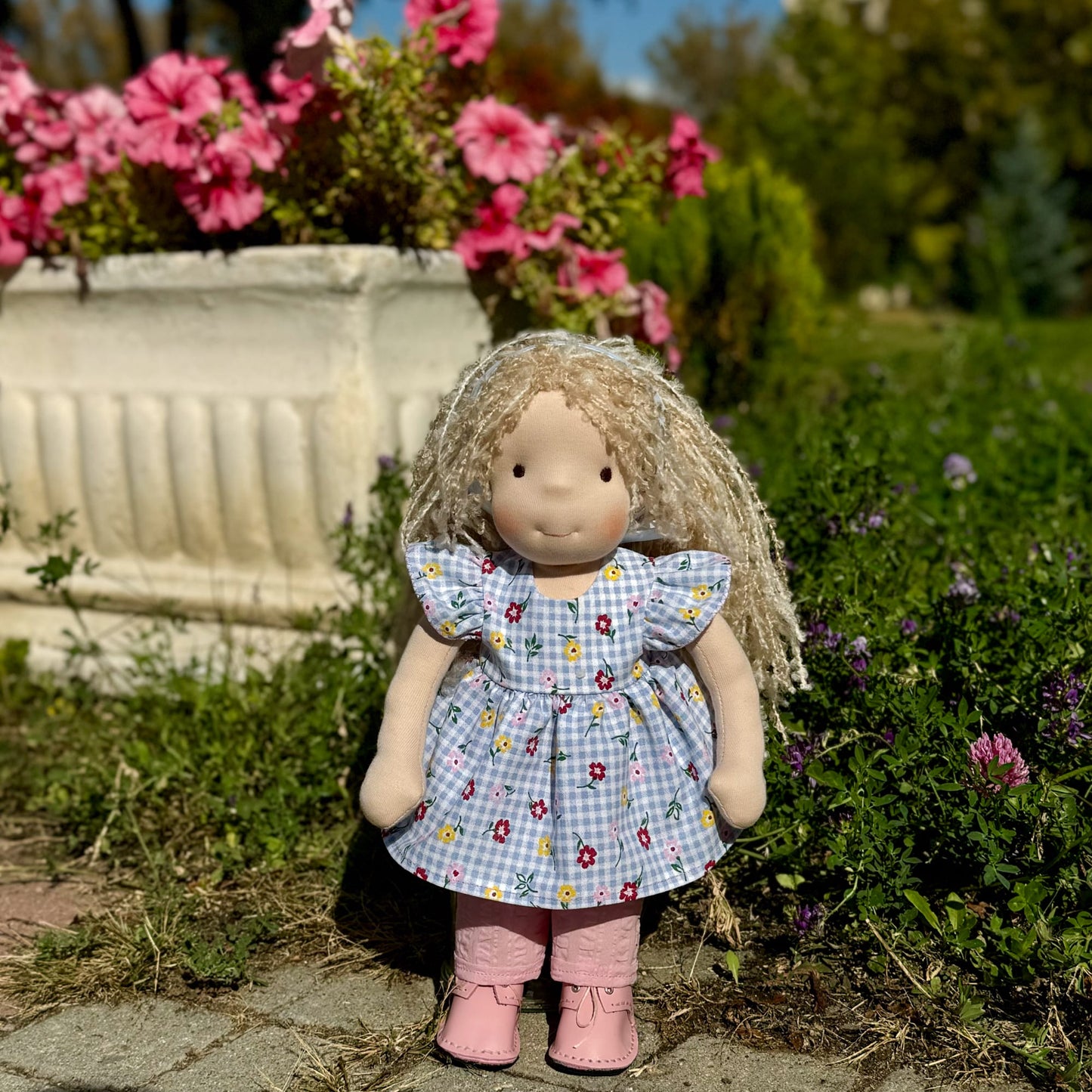 Handmade Waldorf Doll Birthday Gift for First Time Mom - Custom Plush Doll Unique First Baby Doll as Christmas Gift