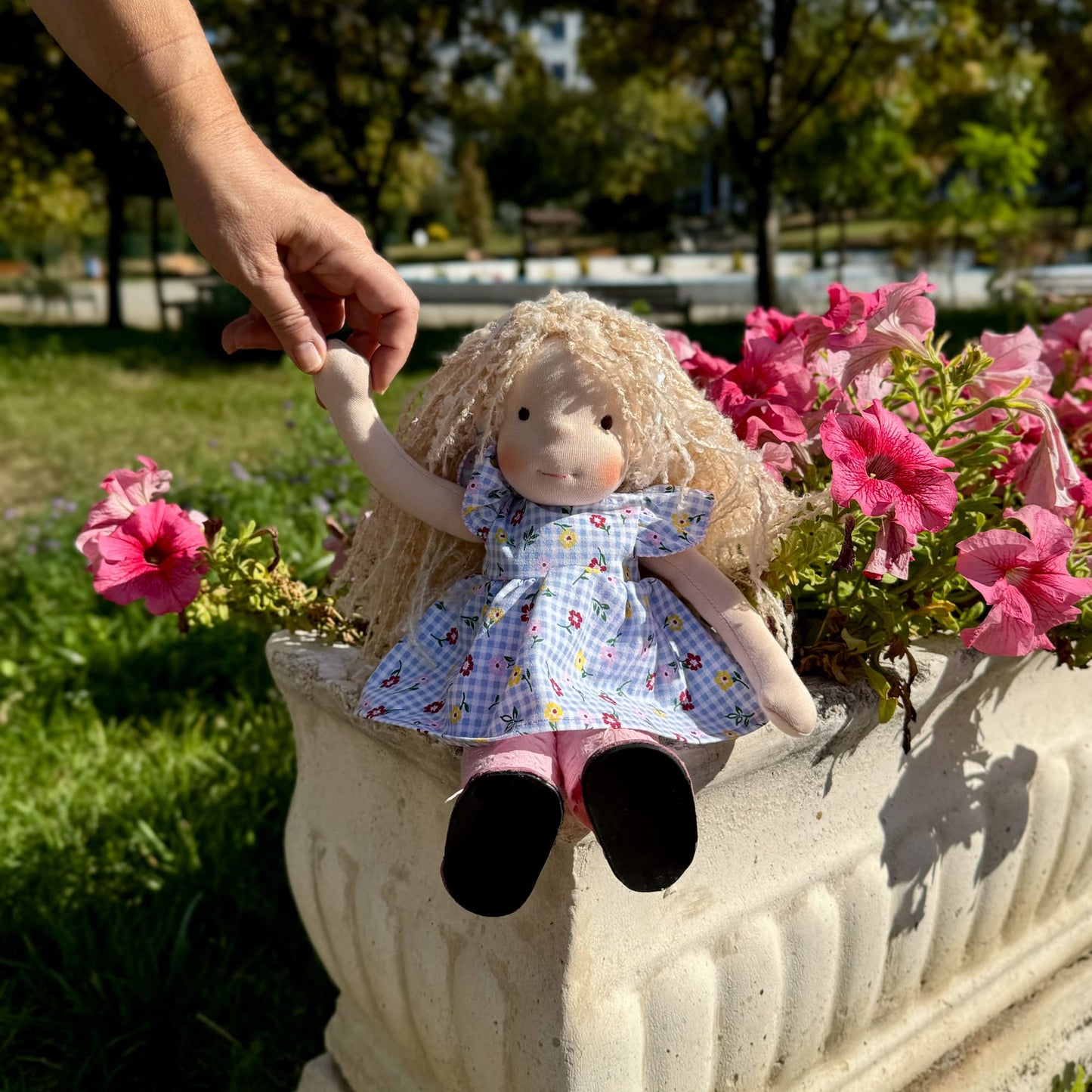 Handmade Waldorf Doll Birthday Gift for First Time Mom - Custom Plush Doll Unique First Baby Doll as Christmas Gift