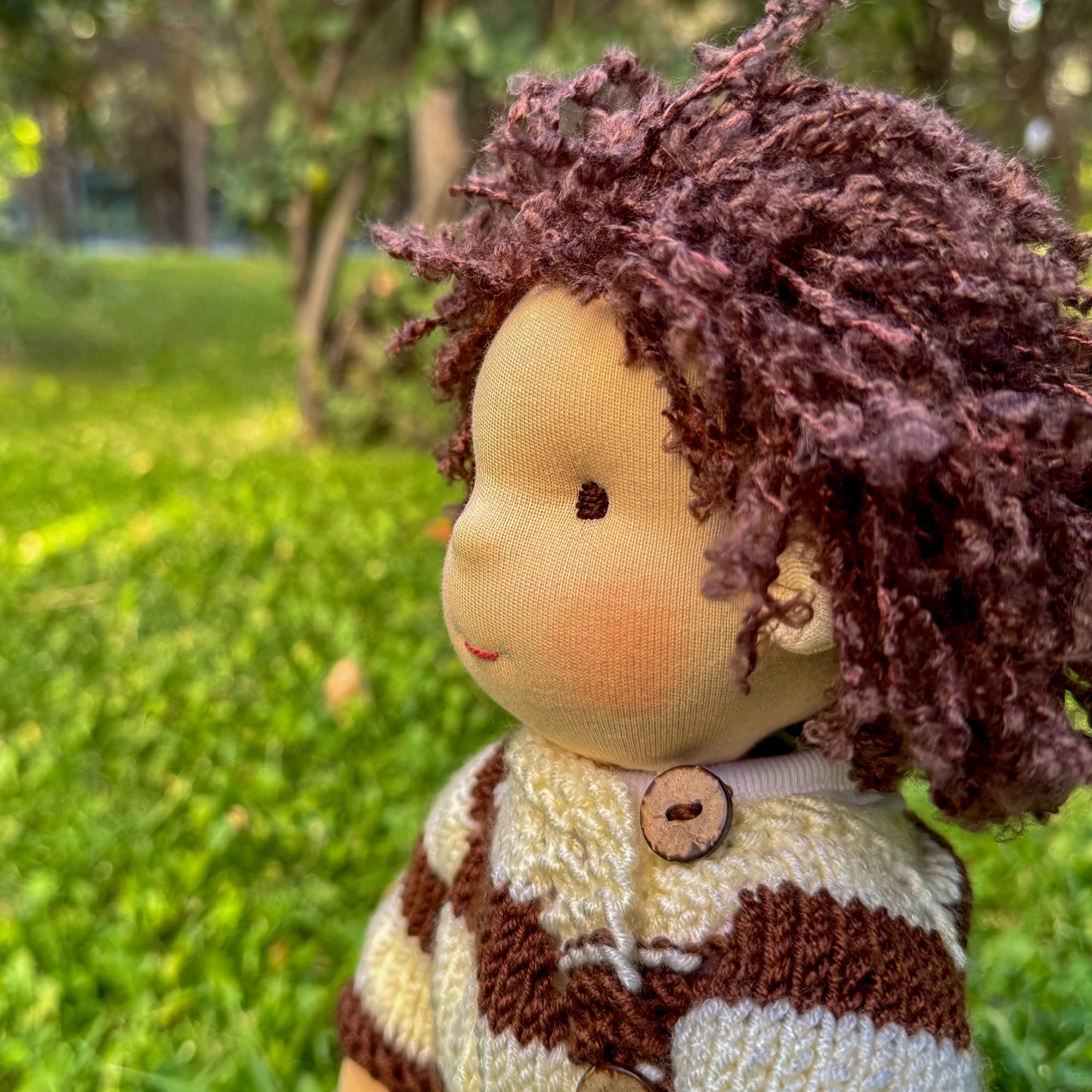 Handmade Waldorf Doll Personalized Birthday Gift for 1 Year Old Boy - Custom Plush Heirloom Doll Christmas Gift for Kids
