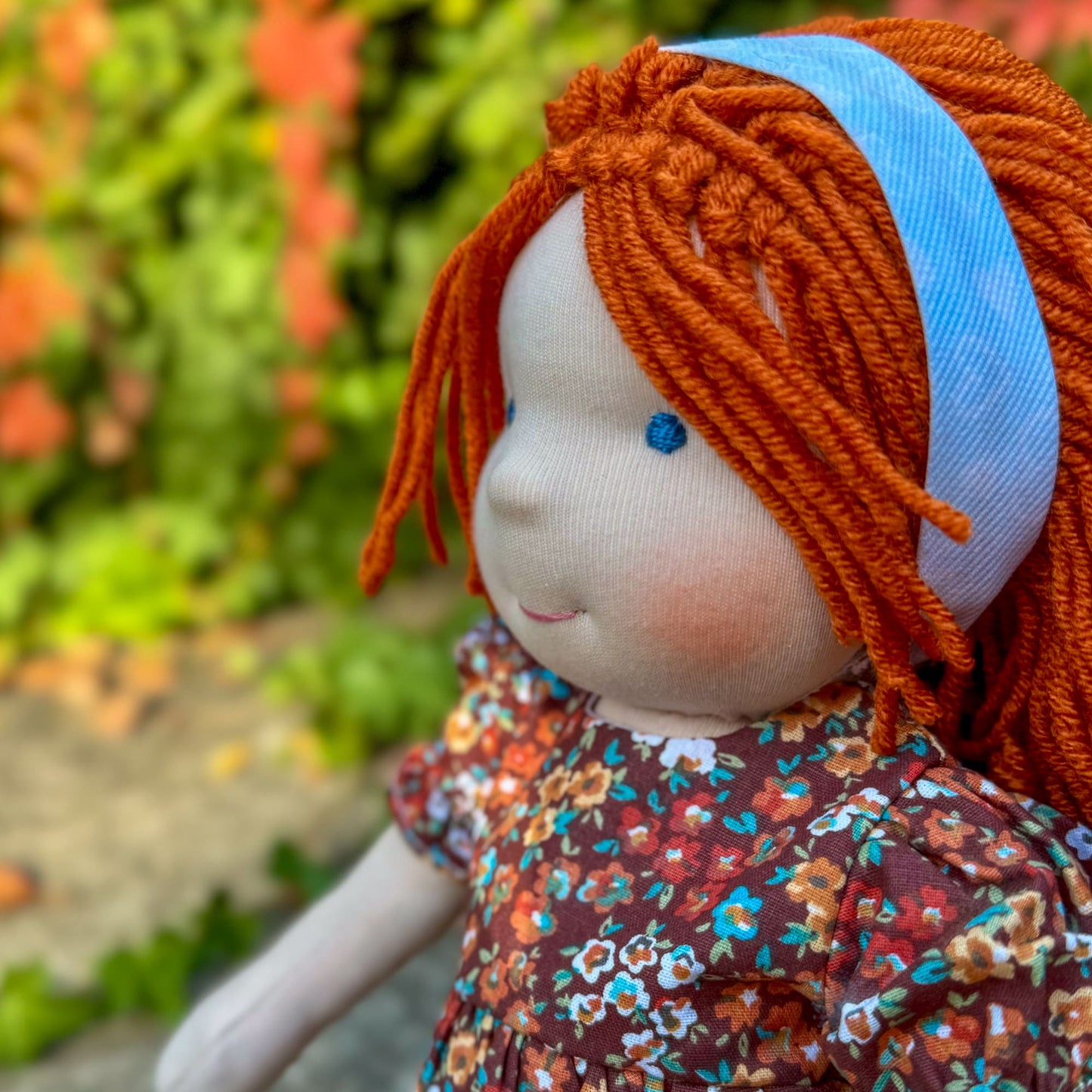 Handmade Waldorf Doll Personalized Special Birthday Gift for Wife - Custom Soft Textile Plush Doll Christmas Gift for Mom