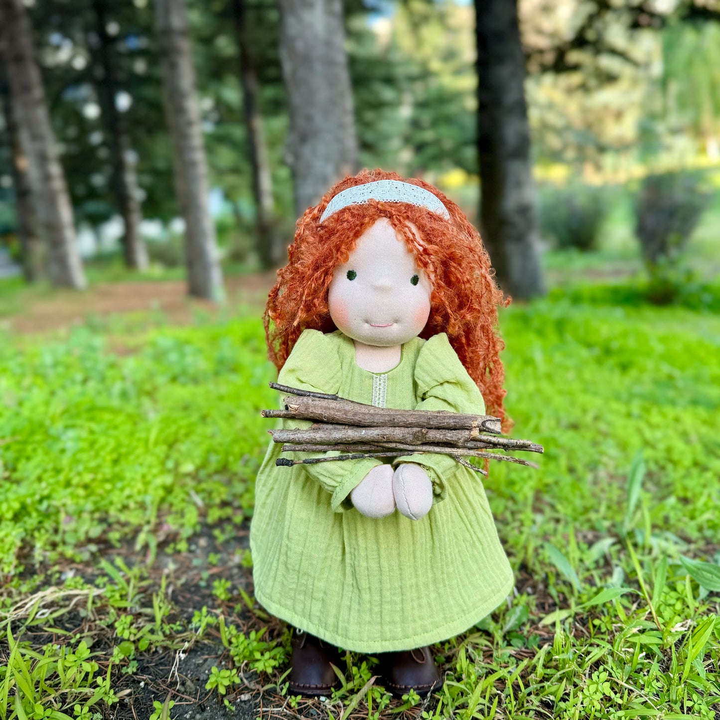 Handmade Waldorf Doll Unique Baby Shower Gift for Her - Custom Plush Toy Special Birthday Gift for 2 Year Old Niece from Aunt