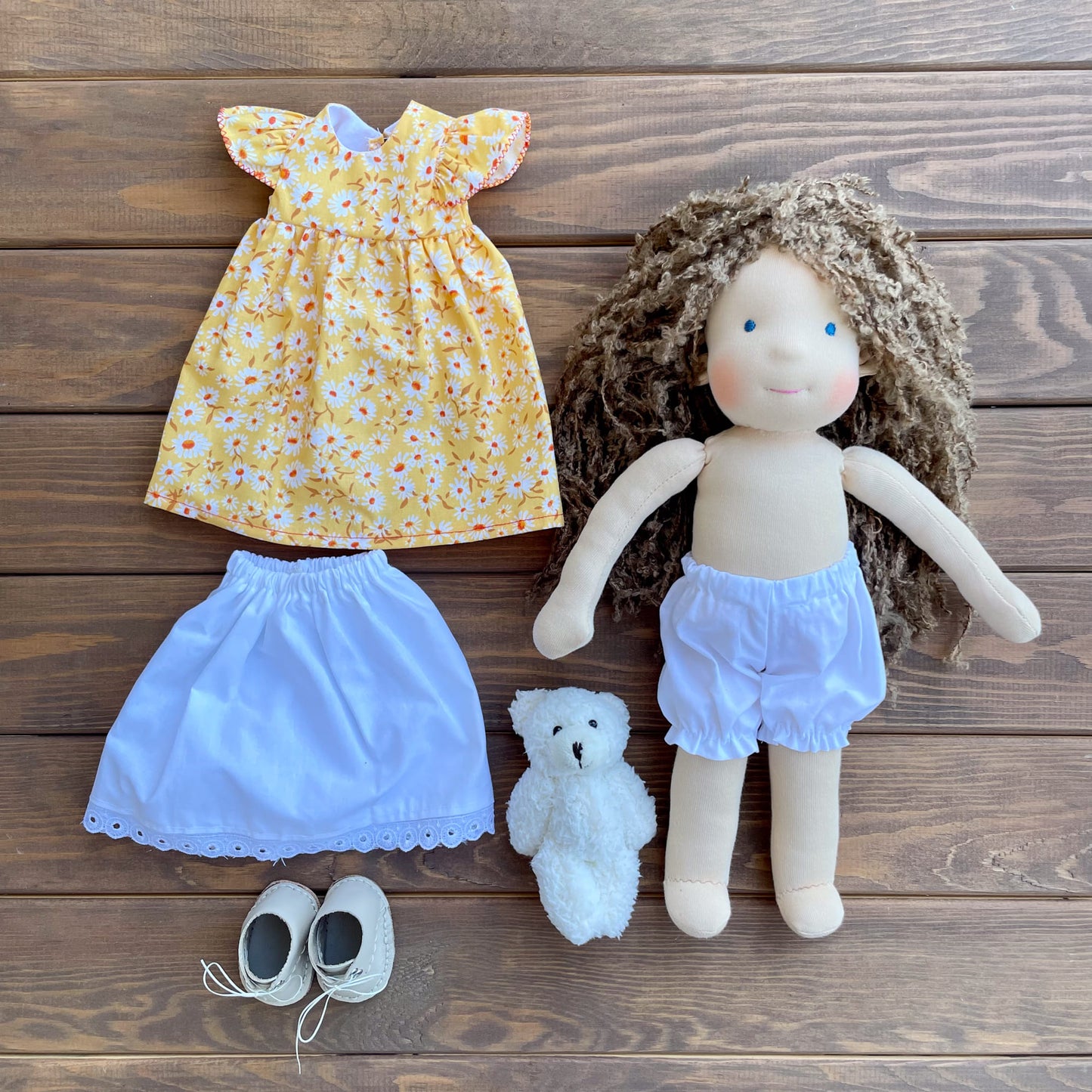 Handmade Waldorf Doll Unique Birhtday Gift for Kids - Personalized Soft Textile Doll Special Christmas Gift for Mom