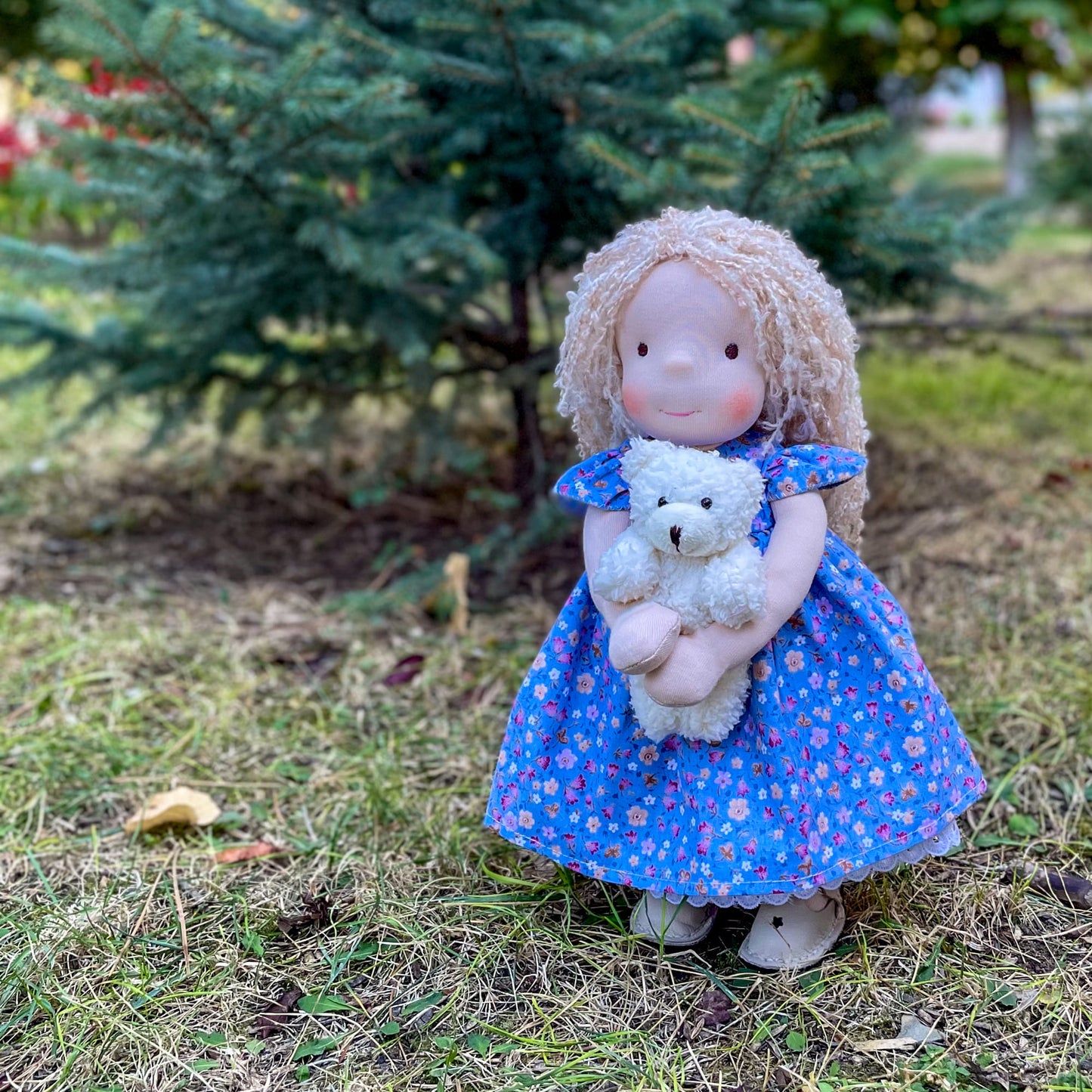 Handmade Waldorf Inspired First Baby Doll Special Birthday Gift - Custom Rag Doll Unique Christmas Gift for 2 Year Old Daughter