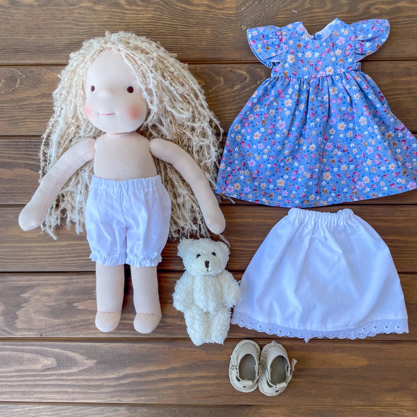 Handmade Waldorf Inspired First Baby Doll Special Birthday Gift - Custom Rag Doll Unique Christmas Gift for 2 Year Old Daughter