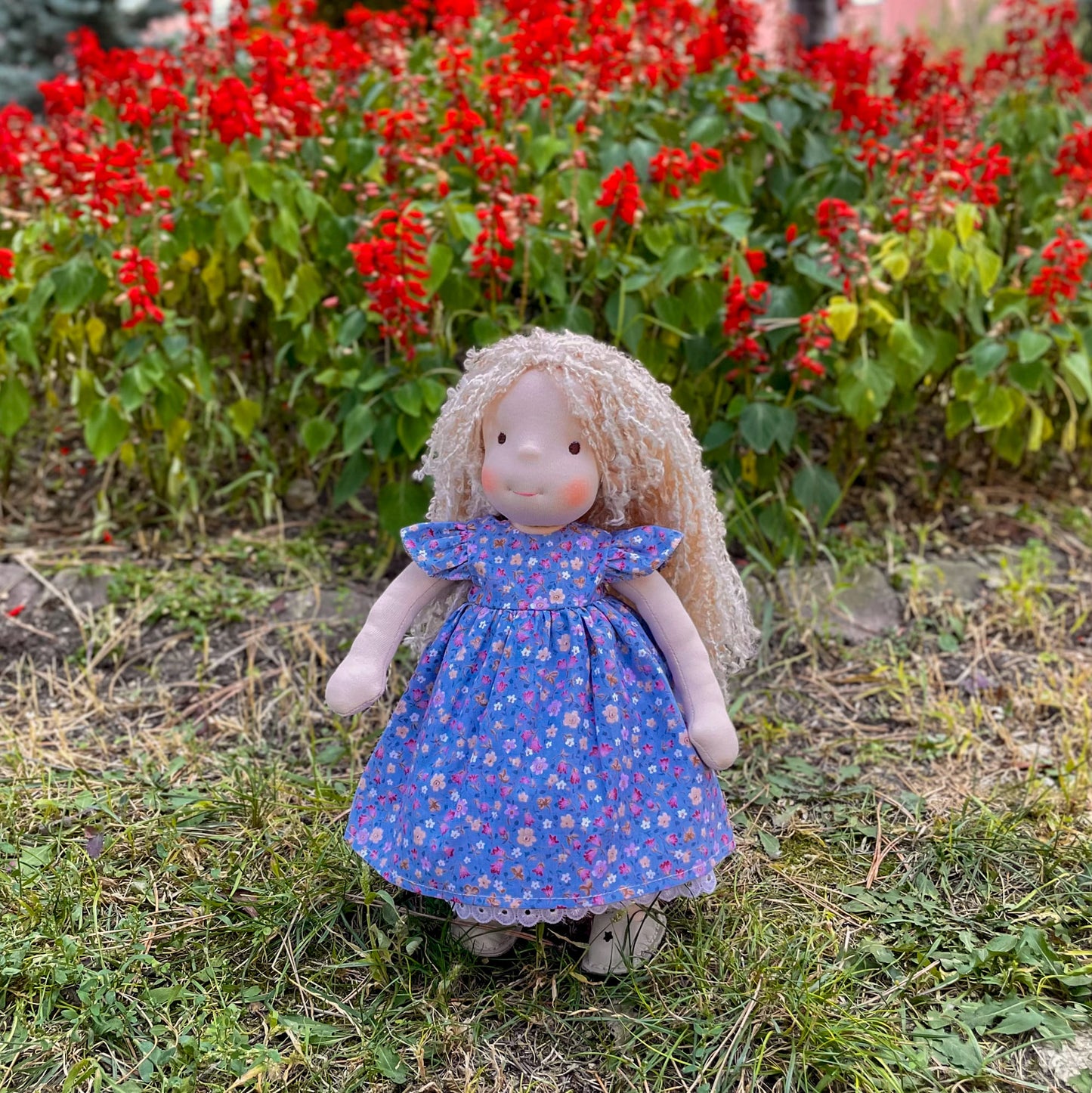 Handmade Waldorf Inspired First Baby Doll Special Birthday Gift - Custom Rag Doll Unique Christmas Gift for 2 Year Old Daughter