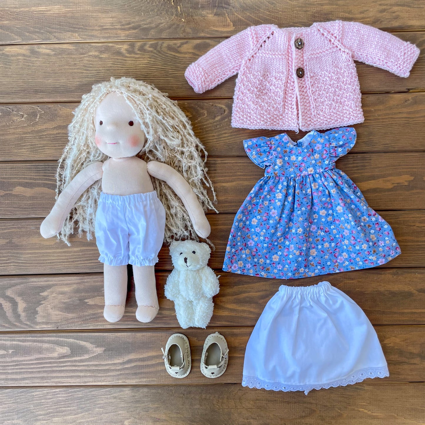 Handmade Waldorf Inspired Heirloom Doll Baby Shower Gift for First Time Mom - Custom Rag Doll Unique Birthday Gift for Wife