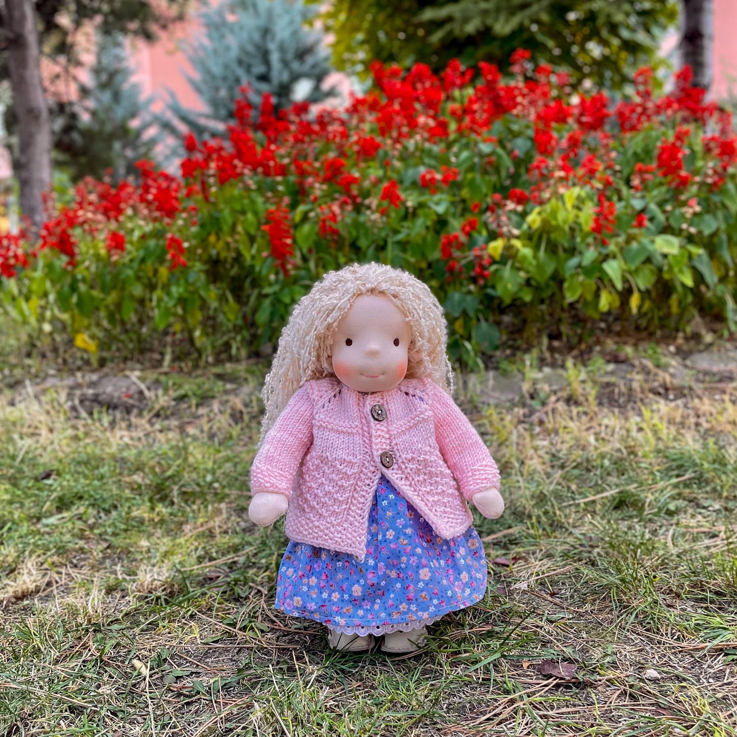Handmade Waldorf Inspired Heirloom Doll Baby Shower Gift for First Time Mom - Custom Rag Doll Unique Birthday Gift for Wife