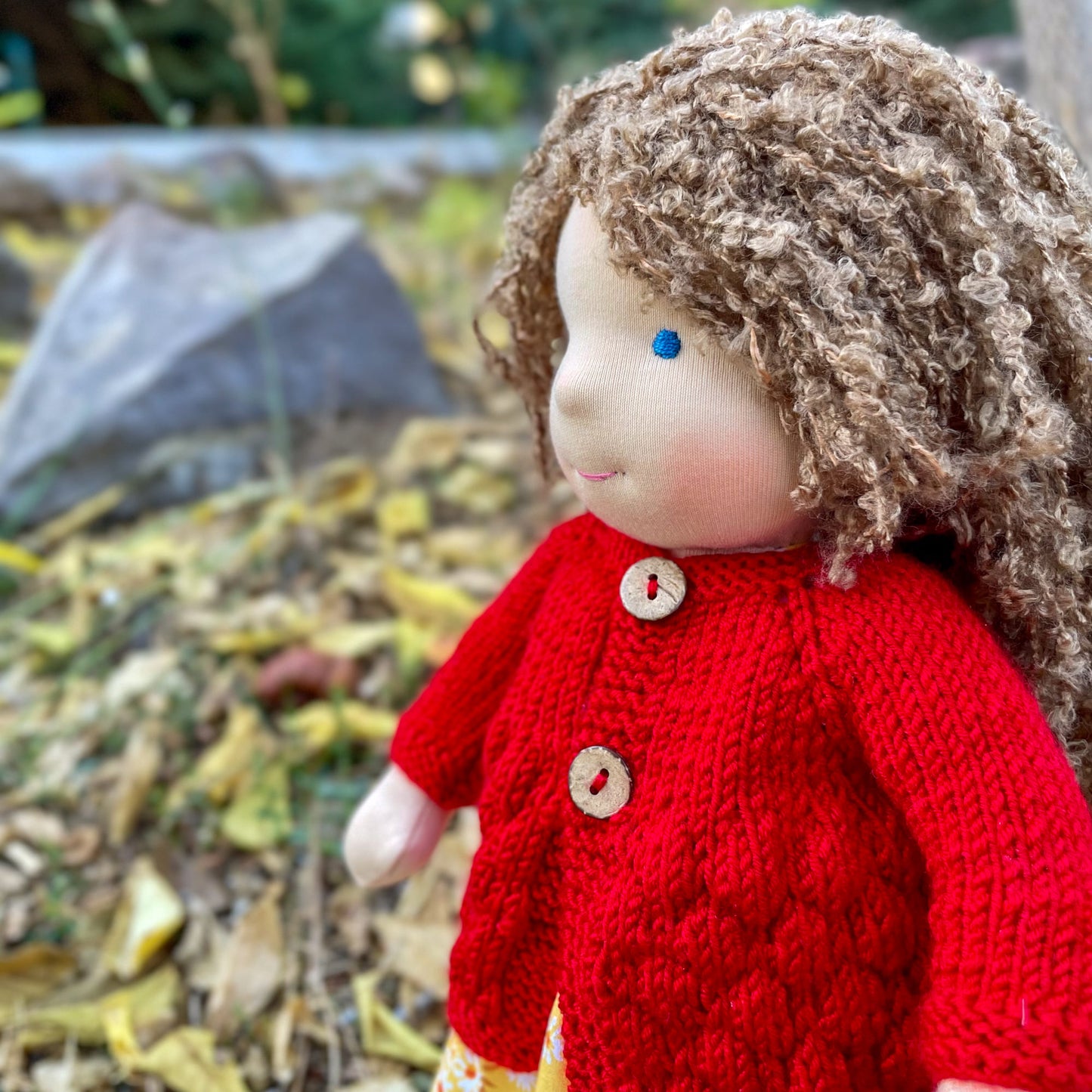 Handmade Waldorf Plush Doll Birthday Gift for 2 Year Old Daughter - Organic Cotton Custom Doll Christmas Gift for Niece