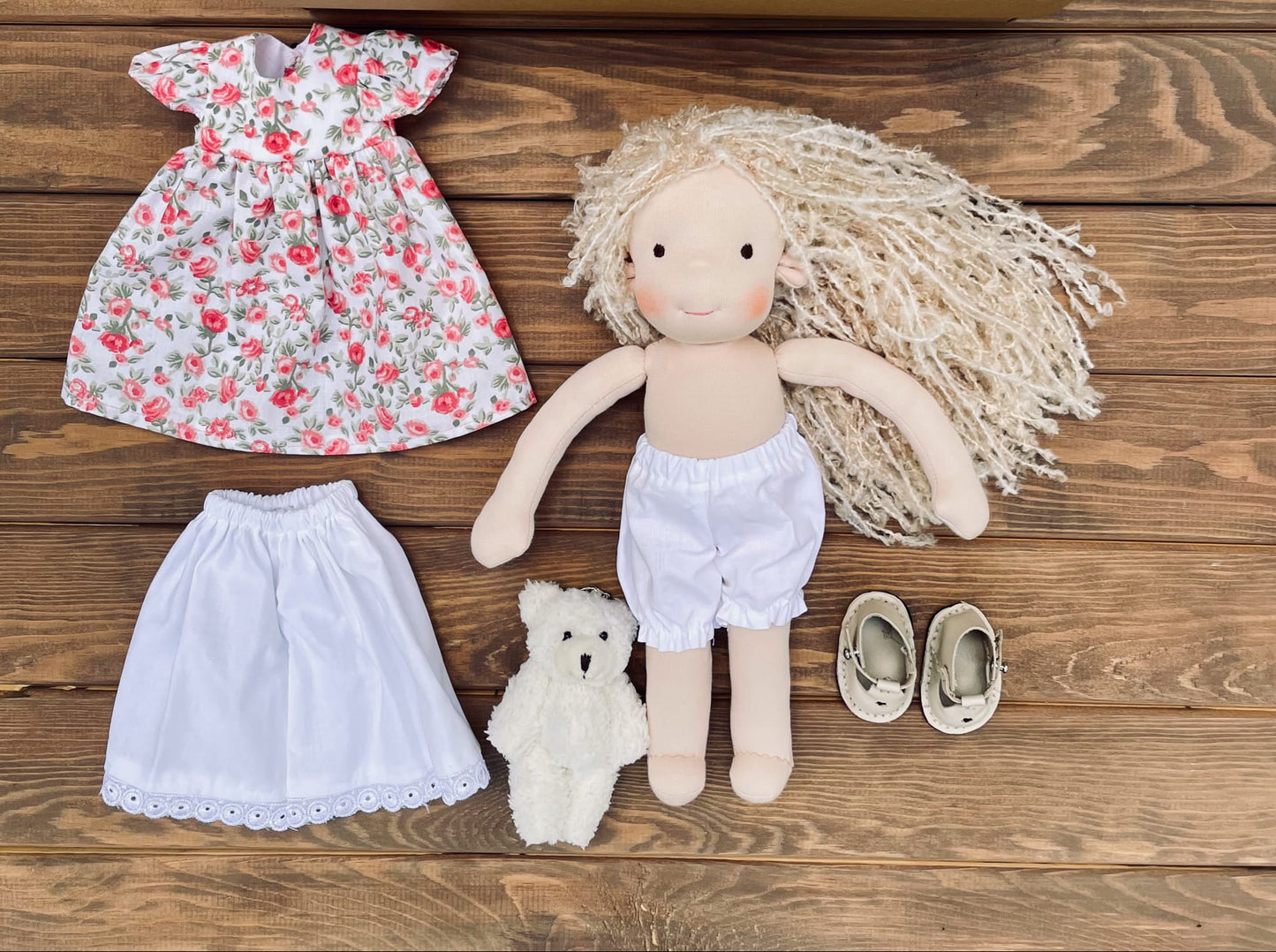 Handmade Waldorf Doll Special Christmas Gift for 2 Year Old Niece - Custom Unique Heirloom Doll Birthday Gift for Kids