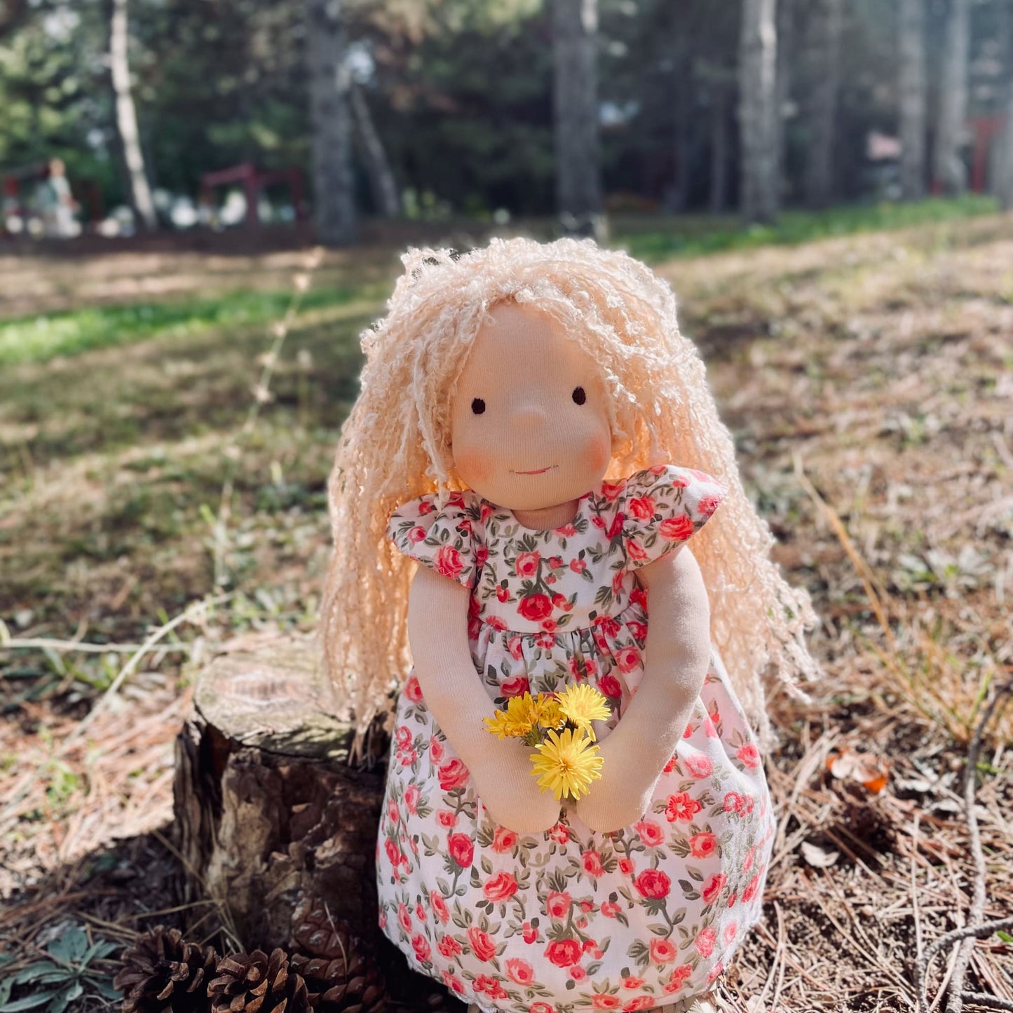 Handmade Waldorf Doll Special Christmas Gift for 2 Year Old Niece - Custom Unique Heirloom Doll Birthday Gift for Kids
