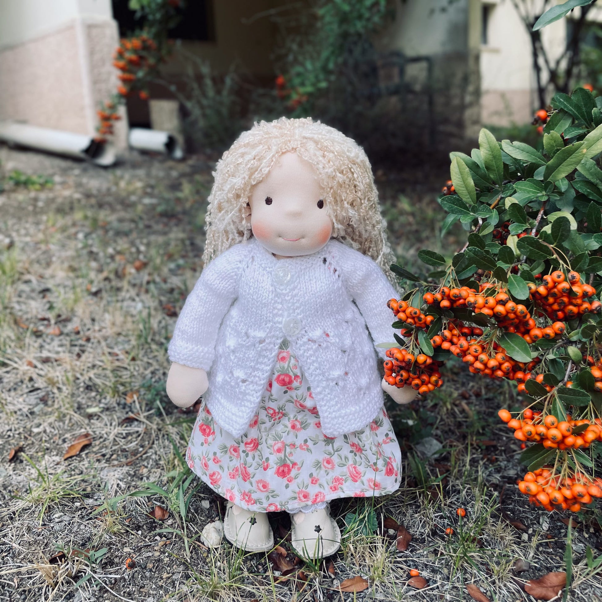 Handmade Waldorf Doll Personalized Christmas Gift for 1 Year Old Girl - Custom Plush Doll for Imaginative Play Birthday Gift