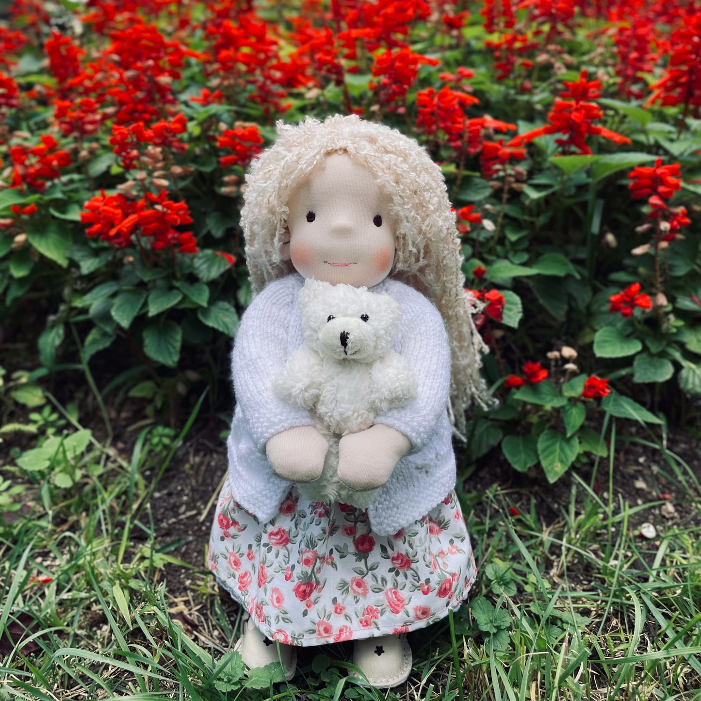 Handmade Waldorf Doll Personalized Christmas Gift for 1 Year Old Girl - Custom Plush Doll for Imaginative Play Birthday Gift
