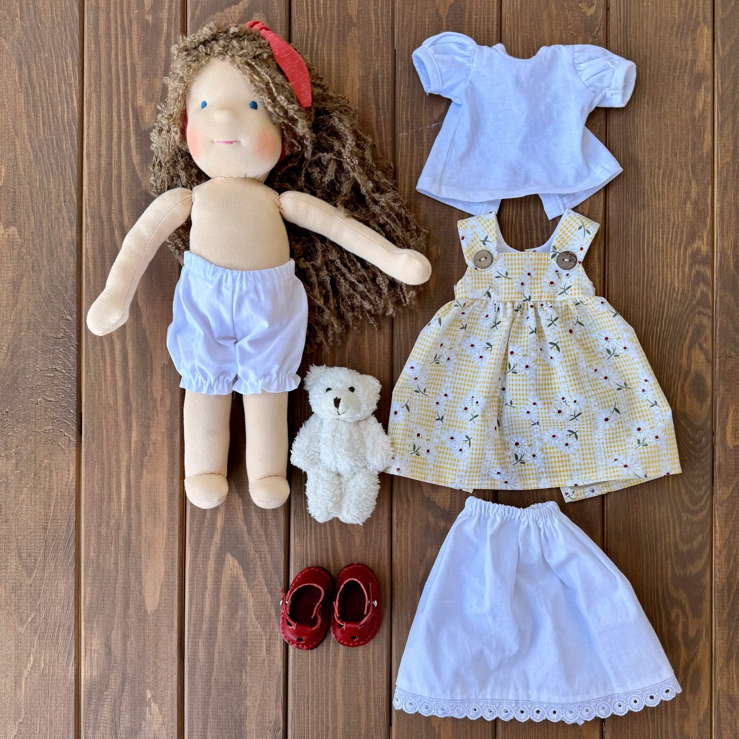 Handmade Waldorf Doll Baby Shower Gift for First Time Mom - Personalized Baby Rag Doll Christmas Gift for 1 Year Old Girl