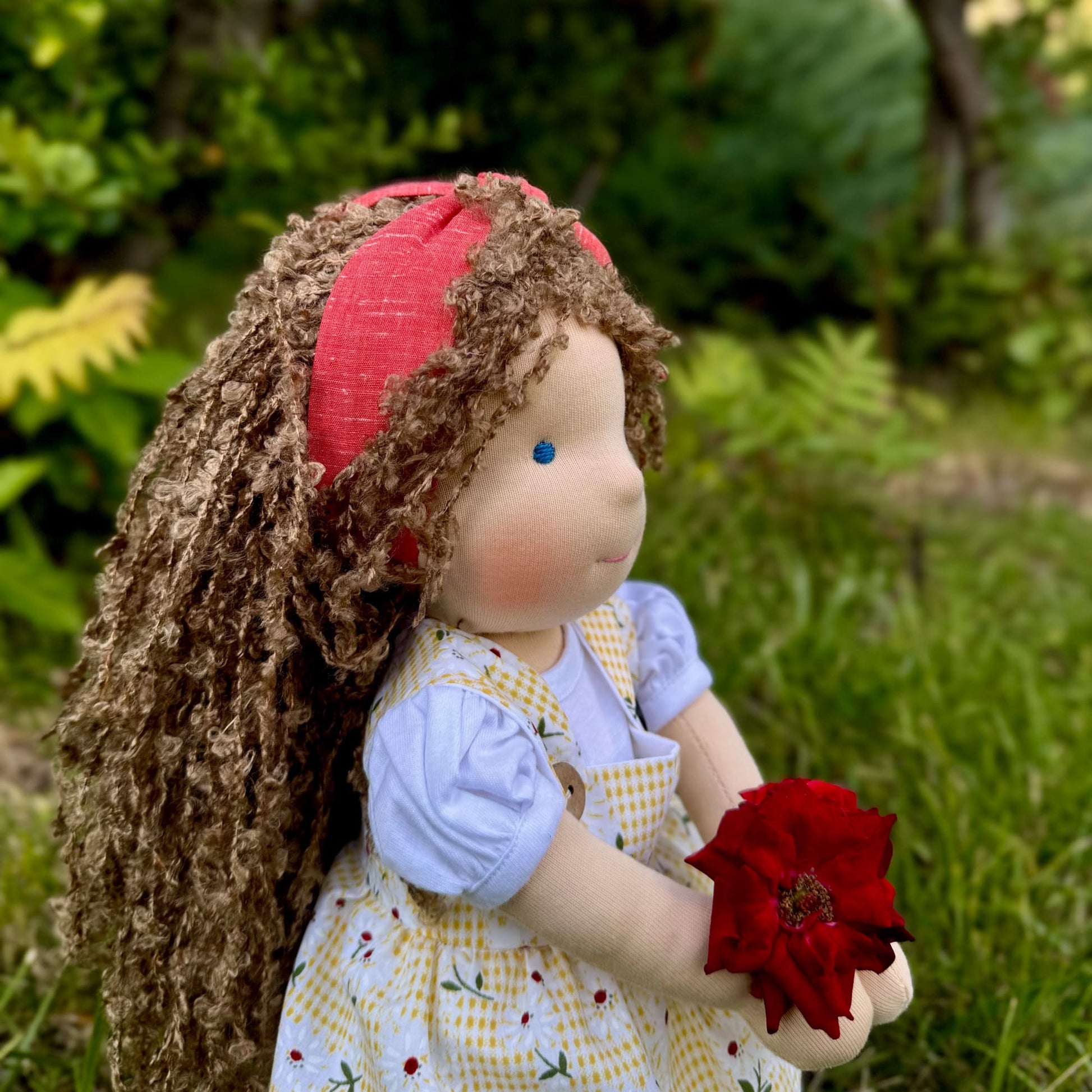 Handmade Waldorf Doll Baby Shower Gift for First Time Mom - Personalized Baby Rag Doll Christmas Gift for 1 Year Old Girl