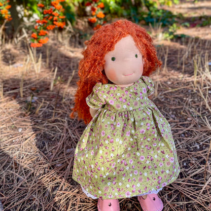 Handmade Waldorf Doll Custom Christmas Gift for 1 Year Old Niece - Personalized Heirloom Doll Encourages Imaginative Play