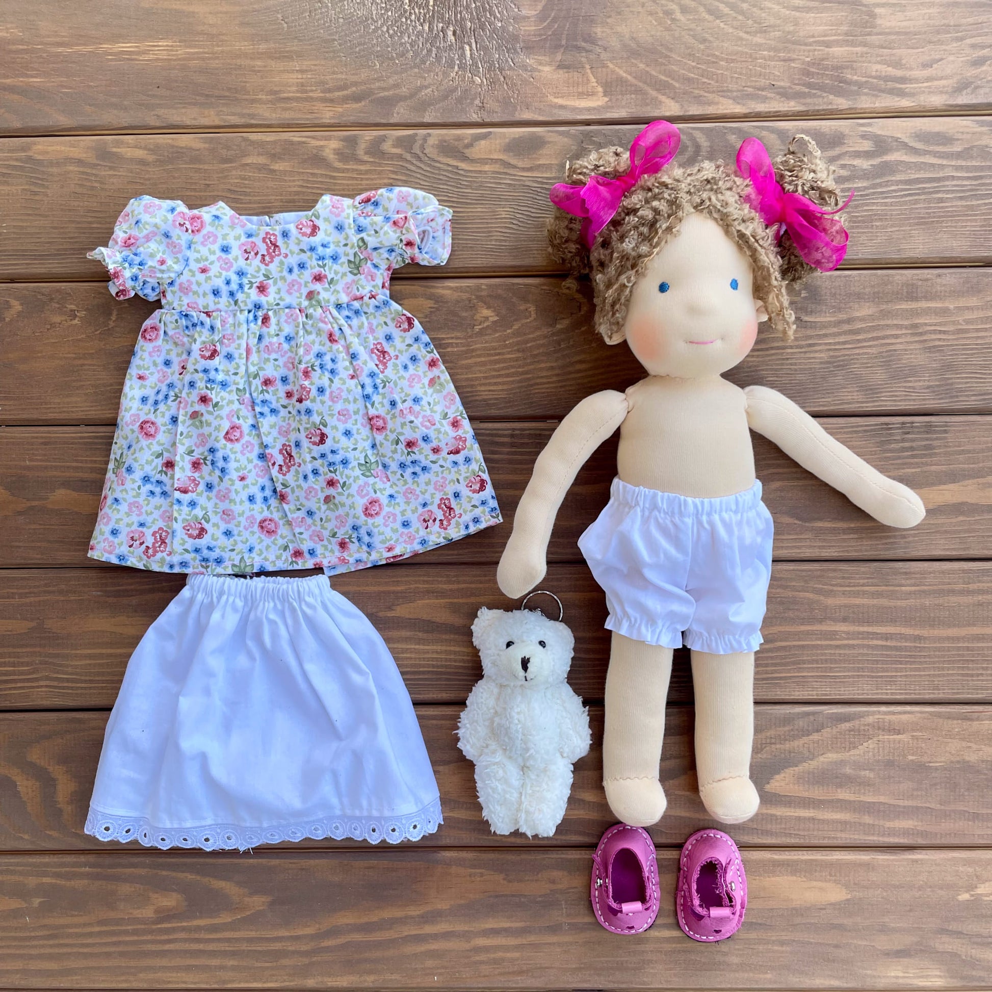 Handmade Waldorf Doll Custom Christmas Gift for 2 Year Old Daughter - Personalized Interactive Rag Doll Birthday Gift for Niece