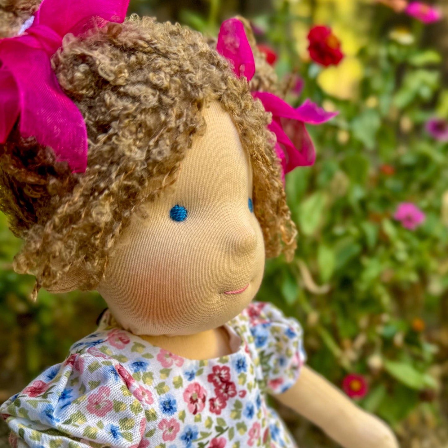 Handmade Waldorf Doll Custom Christmas Gift for 2 Year Old Daughter - Personalized Interactive Rag Doll Birthday Gift for Niece