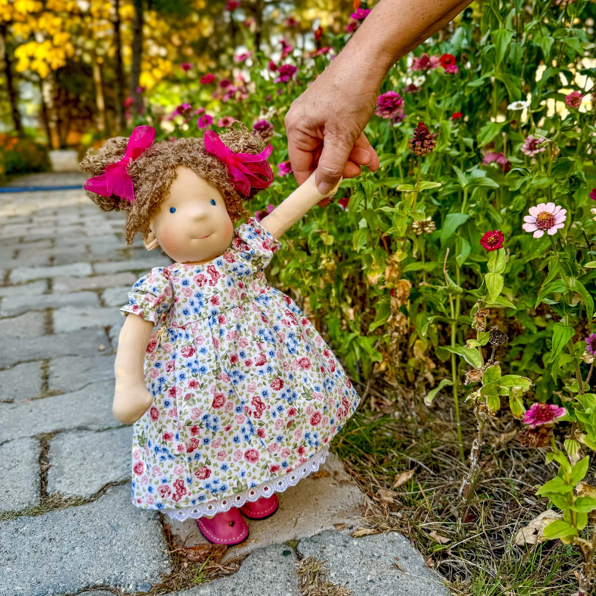 Handmade Waldorf Doll Custom Christmas Gift for 2 Year Old Daughter - Personalized Interactive Rag Doll Birthday Gift for Niece