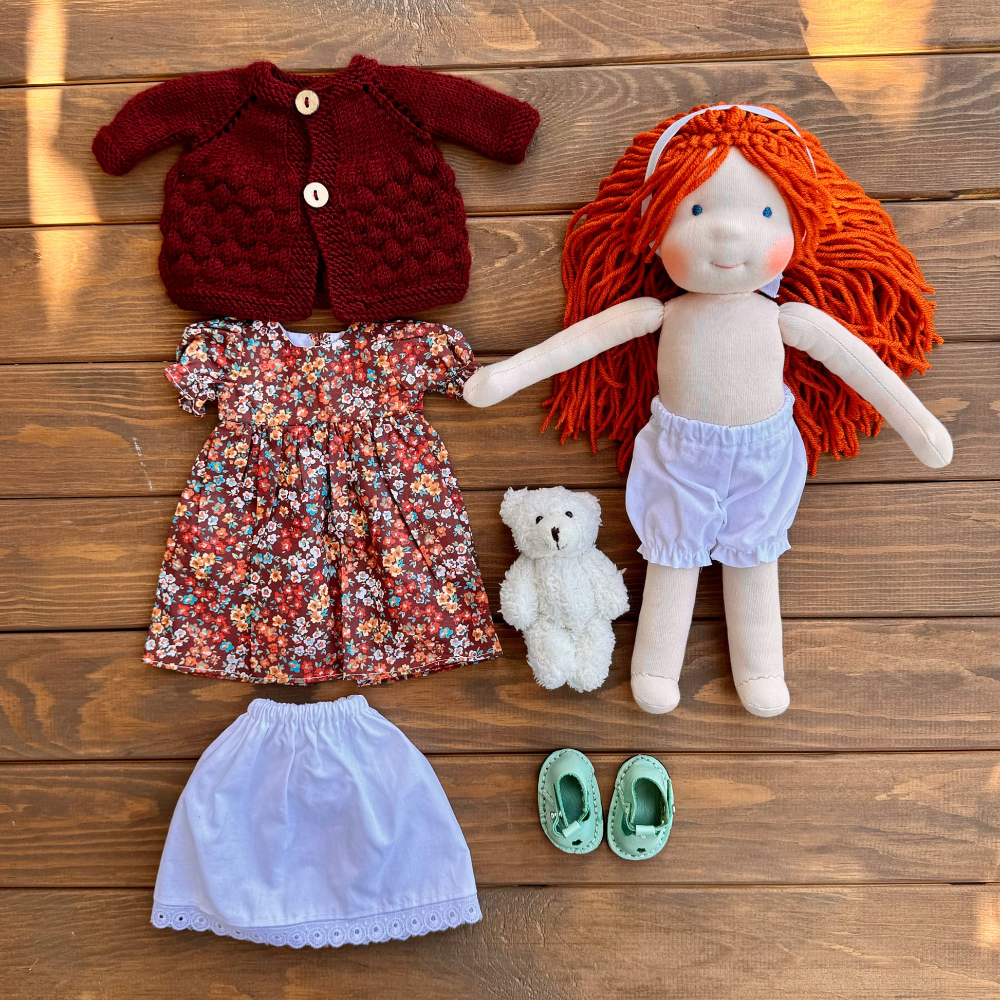 Handmade Unique Waldorf Doll Birthday Gift for 2 Year Old Girl - Custom First Baby Doll Encourages Imaginative Play