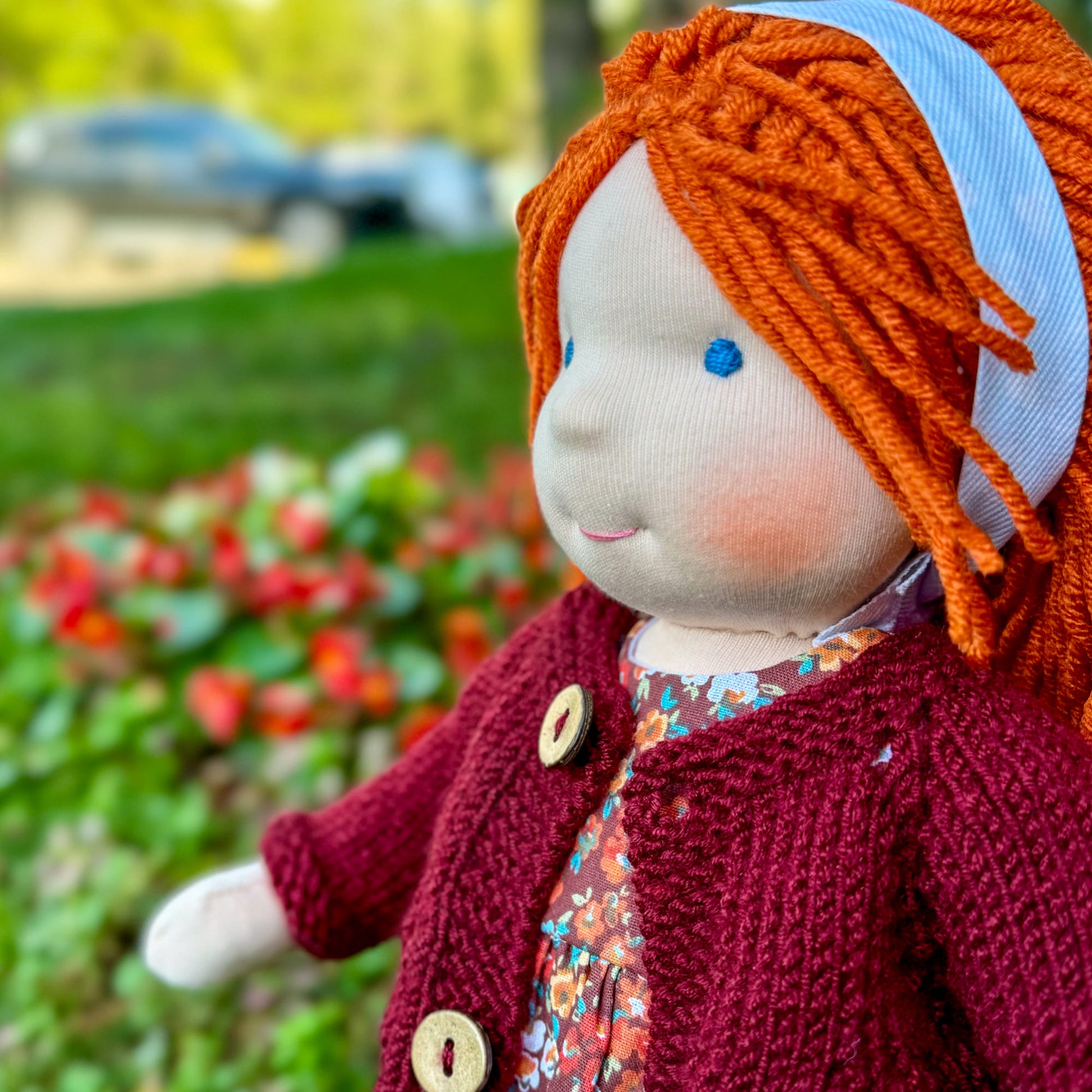 Handmade Unique Waldorf Doll Birthday Gift for 2 Year Old Girl - Custom First Baby Doll Encourages Imaginative Play