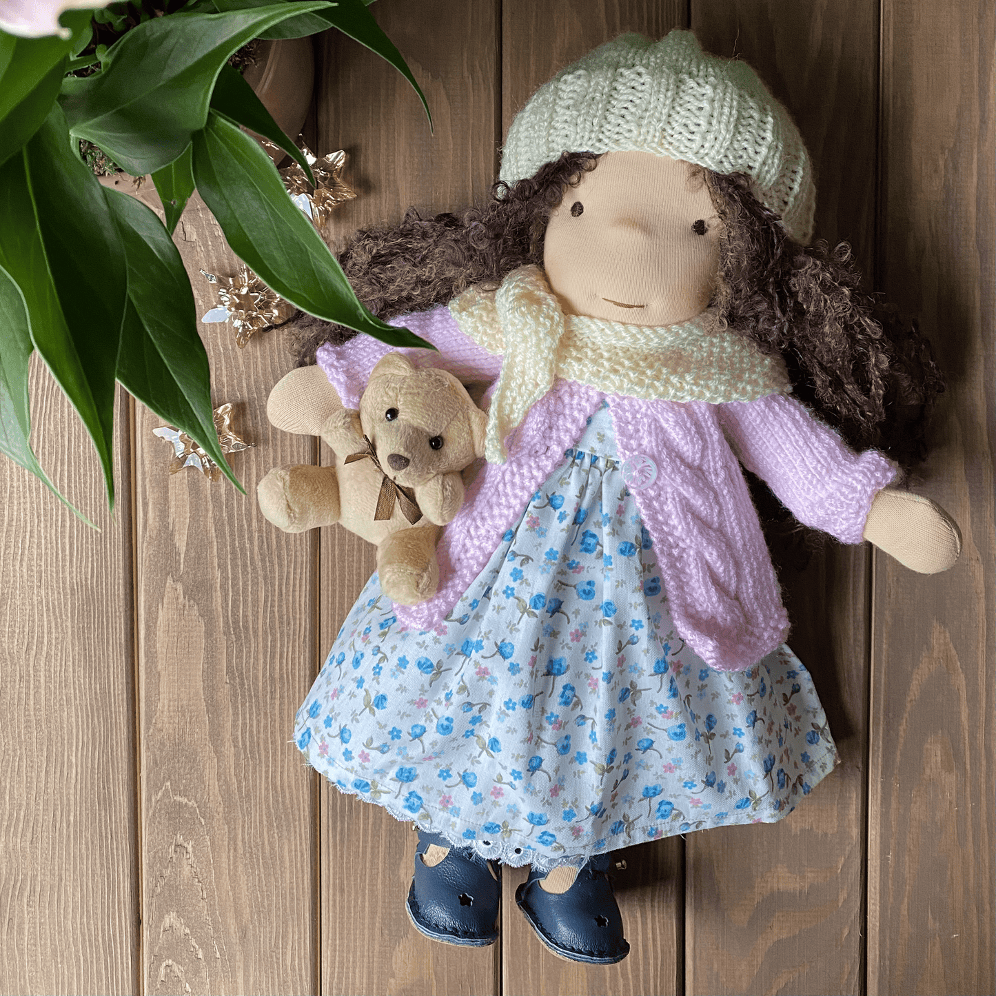 Handmade Waldorf Inspired Doll Birthday Gift for Daughter - Personalized Unique Heirloom Doll Cheer Up Gift for Kids