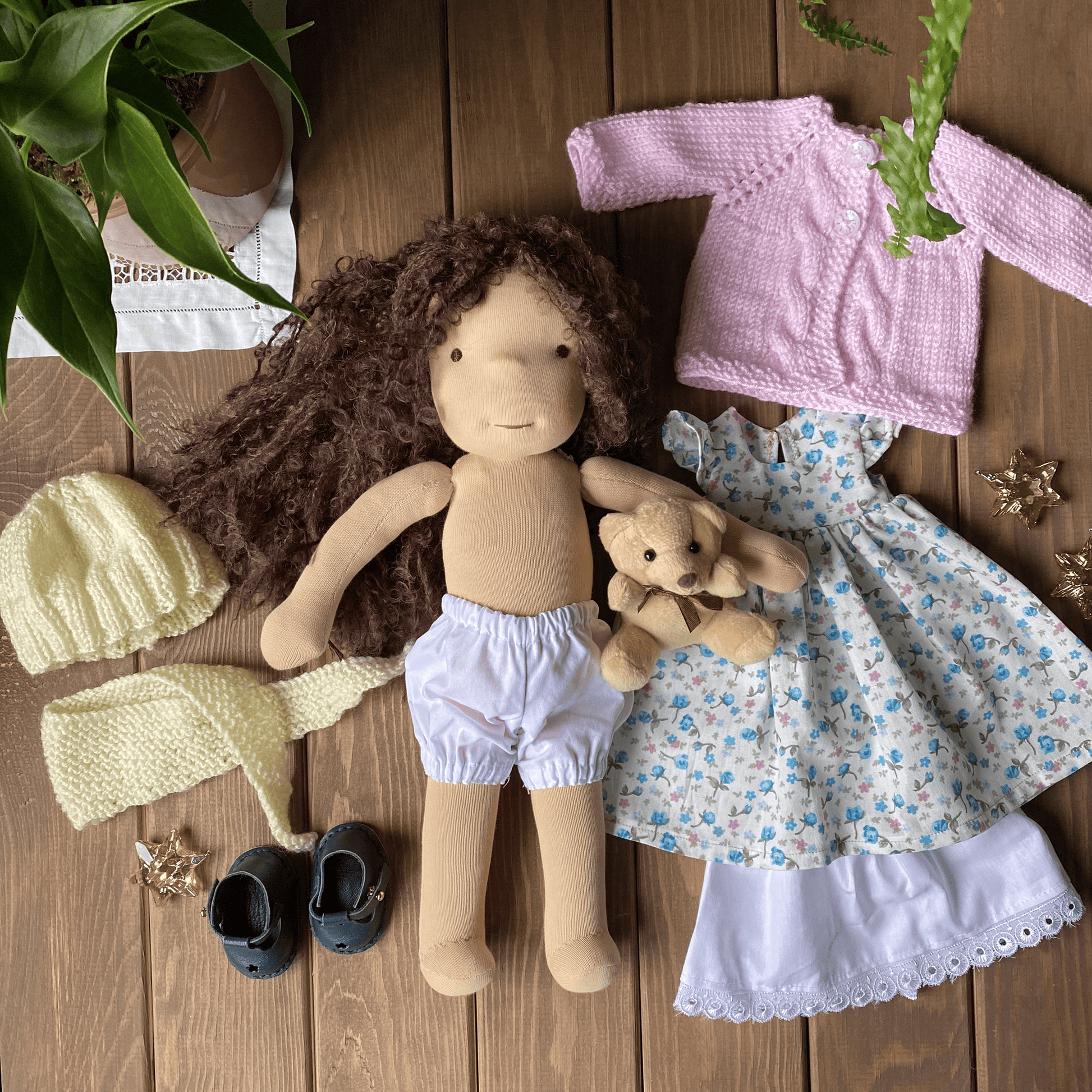 Handmade Waldorf Inspired Doll Birthday Gift for Daughter - Personalized Unique Heirloom Doll Cheer Up Gift for Kids