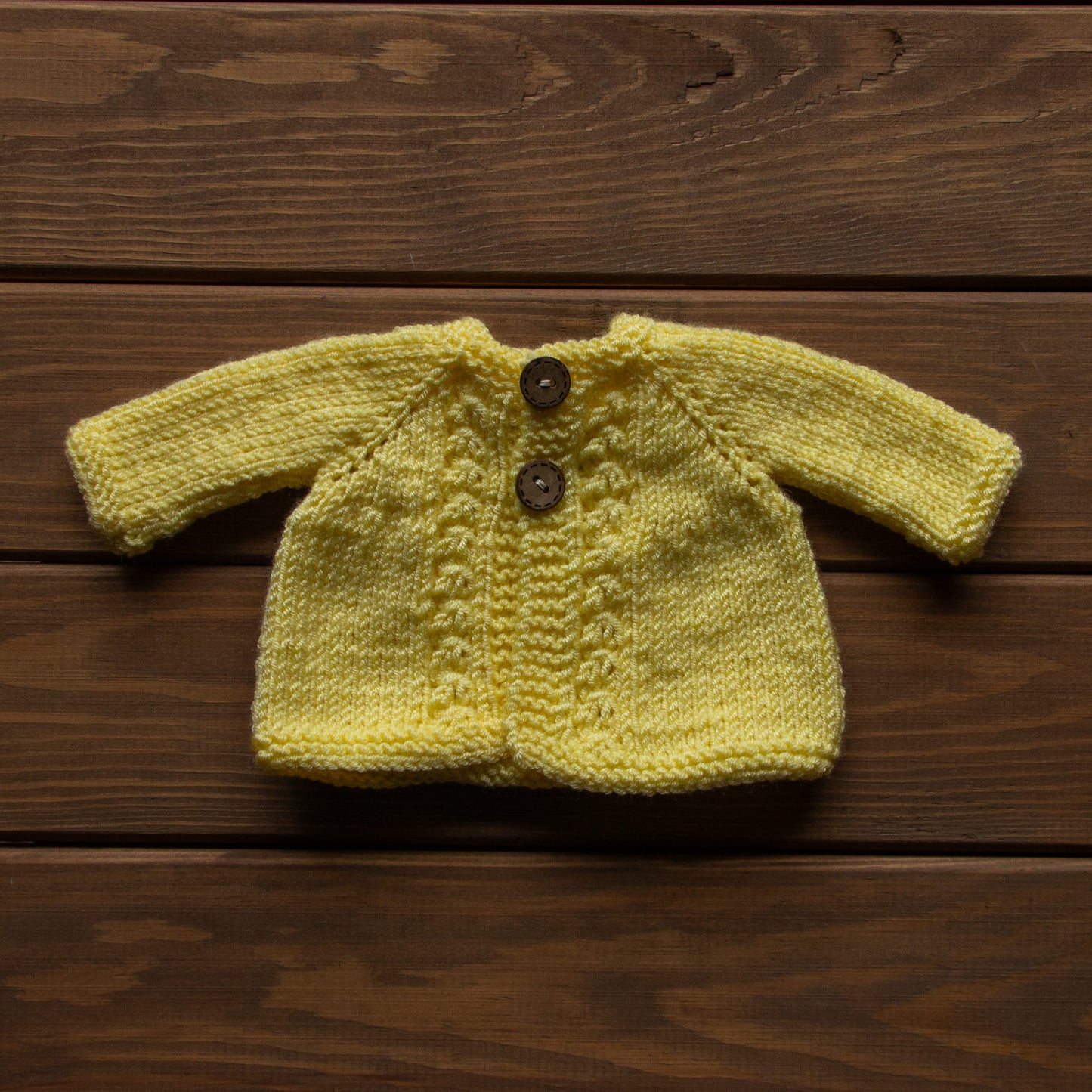 Waldorf Doll Yellow Cardigan for 16 - 14 inch Dolls | Hand Knitted Wool Doll Cardigans