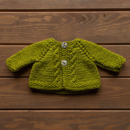 Waldorf Doll Light Green Cardigan for 16 - 14 inch Dolls | Hand Knitted Wool Doll Cardigans