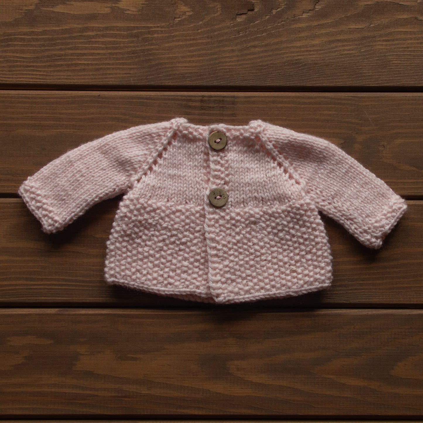 Waldorf Doll Pink Cardigan for 16 - 14 inch Dolls | Hand Knitted Wool Doll Cardigans