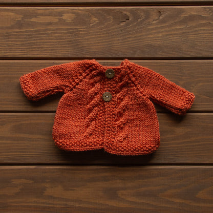 Waldorf Doll Orange Cardigan for 16 - 14 inch Dolls | Hand Knitted Wool Doll Cardigans