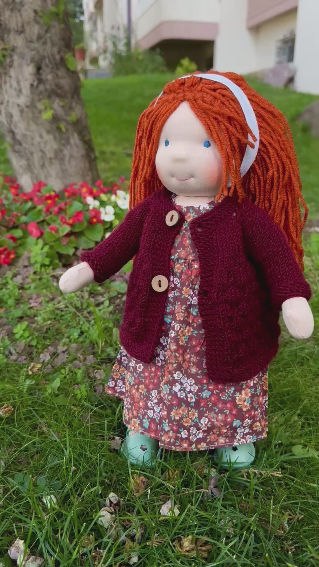 Handmade Unique Waldorf Doll Birthday Gift for 2 Year Old Girl - Custom First Baby Doll Encourages Imaginative Play